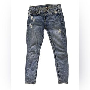 True Religion Women’s Distressed Blue Skinny Jeans